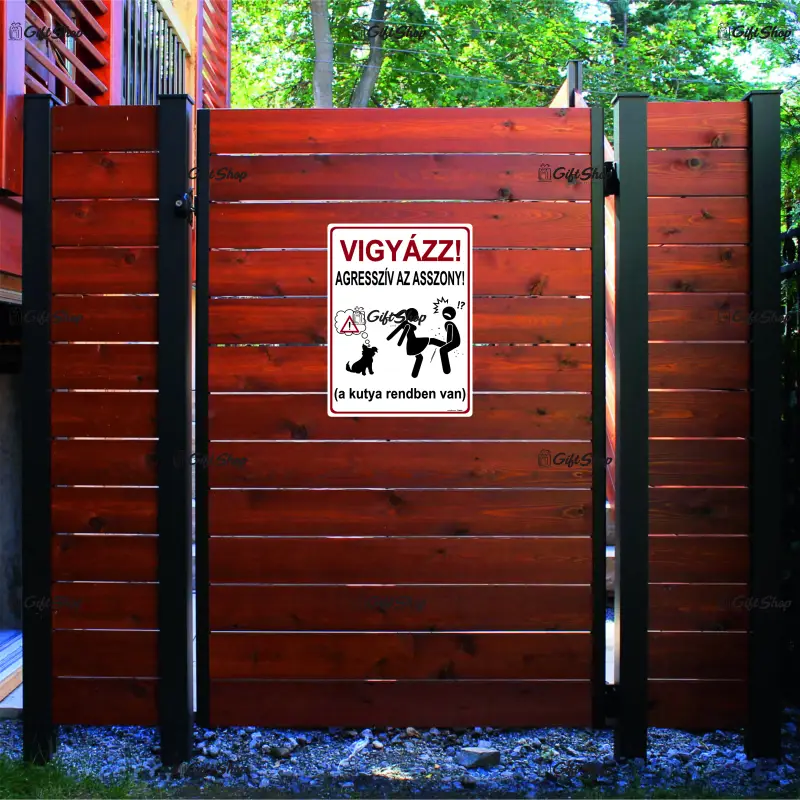 Vigyazz! agressziv az asszony, indicator amuzant 200x265 mm